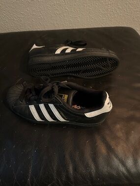 adidas Kids Black and White Three-Stripe Sneakers